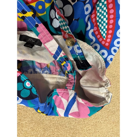 J. Crew Apron Maxi Dress Ratti Kaleidoscope Floral Size 10 - Picture 5 of 10